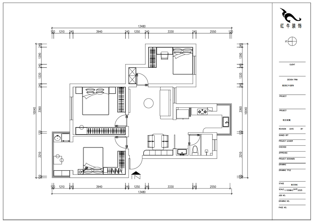 朱明琪｜明月新寓花园12-102-85㎡-现代简约风格｜3室1厅1卫｜老房改造｜定制家｜全包11万｜00_02平面布置图